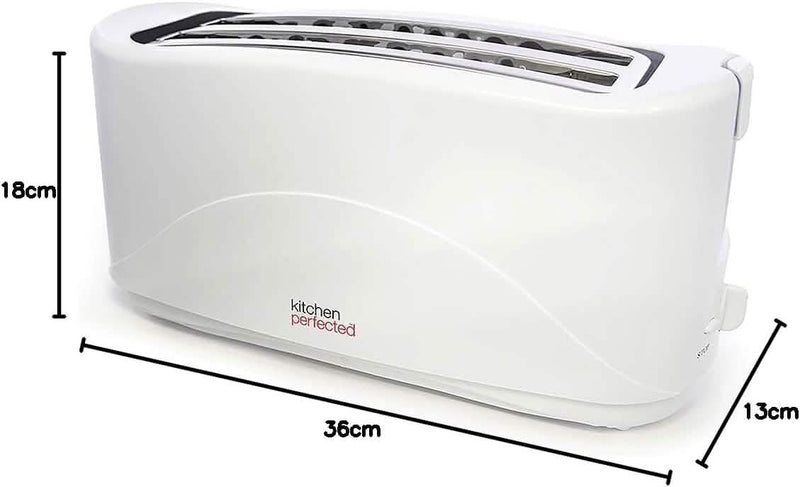 Premium White 1300w 4-slice Cool Touch Toaster W/ Crumb Tray 7 Browning Settings