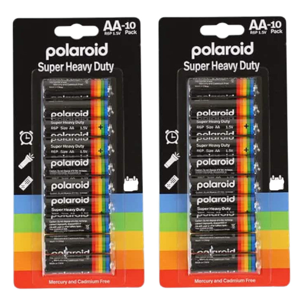 20-PACK AA Batteries Mercury Free Heavy Duty R03 1.5V - Polaroid