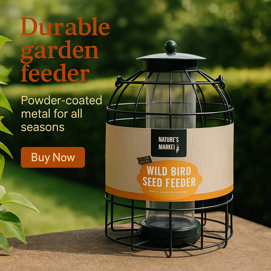 Squirrel Proof Hanging Garden Wild Bird Feeders - Seeds Peanuts Fat Balls