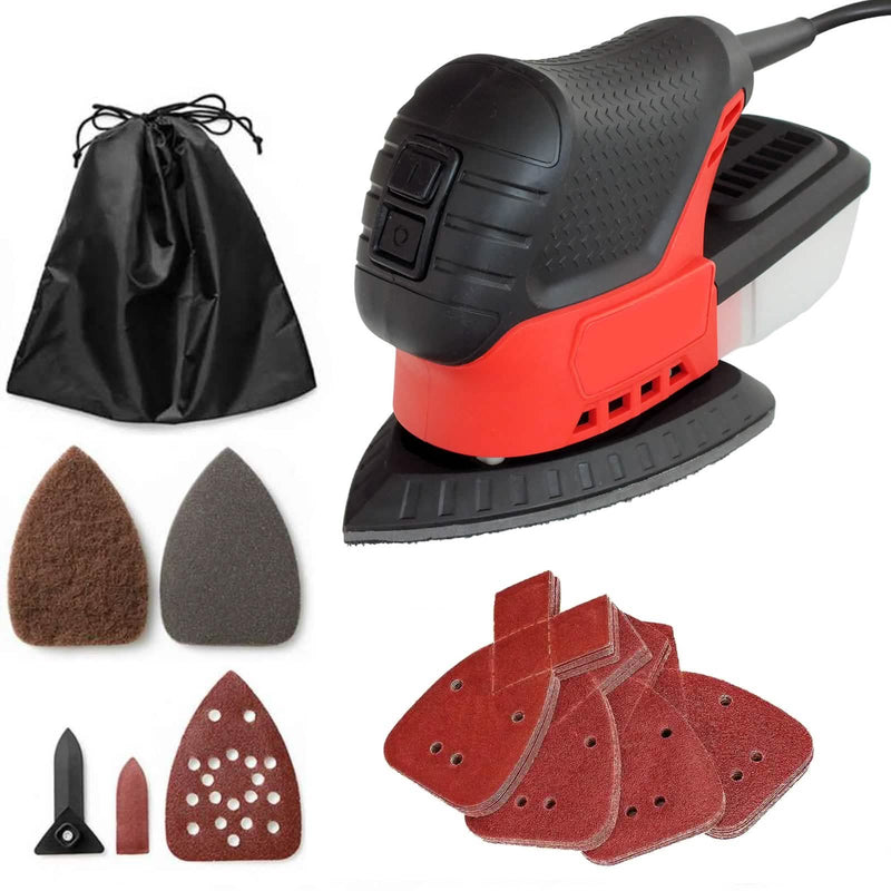 75W Electric Mini Detail Sander plus 41 Mouse Sanding Sheets and Dust Collection Box
