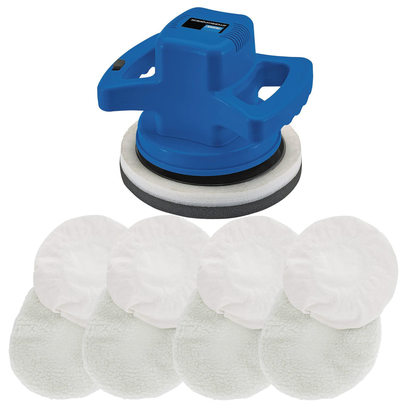 Draper 110W Electric Car Polisher | Handheld Polishing Machine plus 8 Bonnets