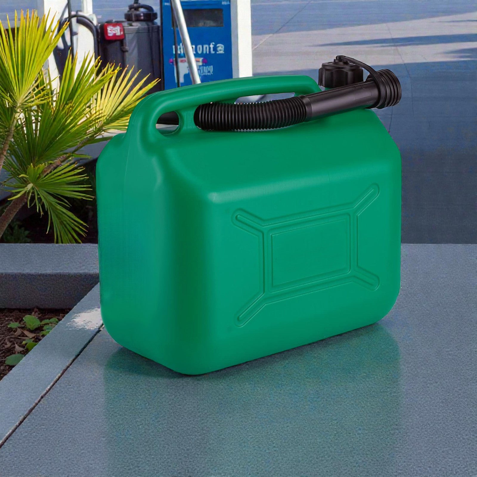 10L Plastic Petrol Storage Can | Green Jerry Can with 290mm Flexible Spout | Ideal for storing Unleaded Fuel