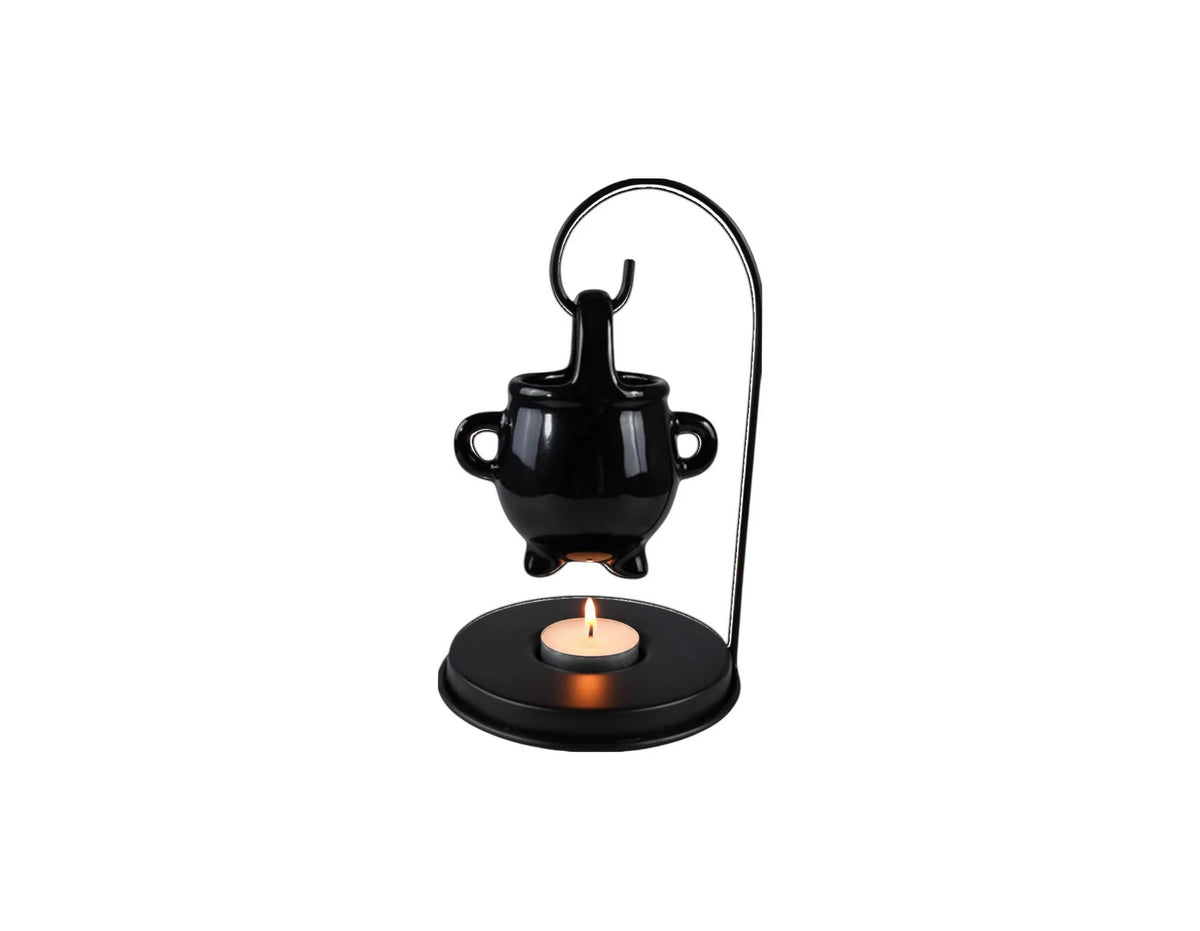 Halloween Hanging Cauldron Oil/Wax Burner Tea Light Holder With Wax Melt Tin & Tea light