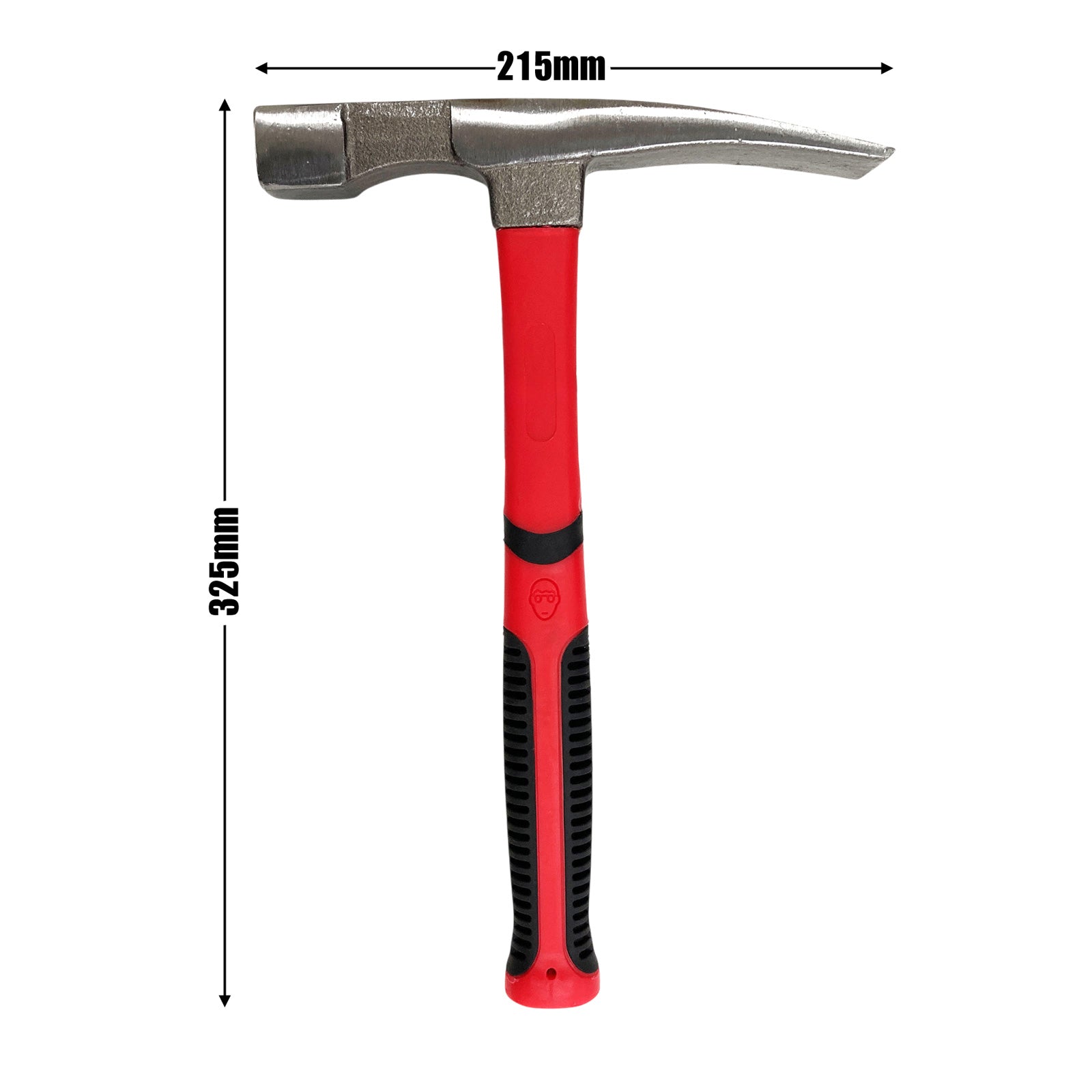 21oz (600g) Brick Hammer with Fibreglass Shaft and Rubber Grip Handle