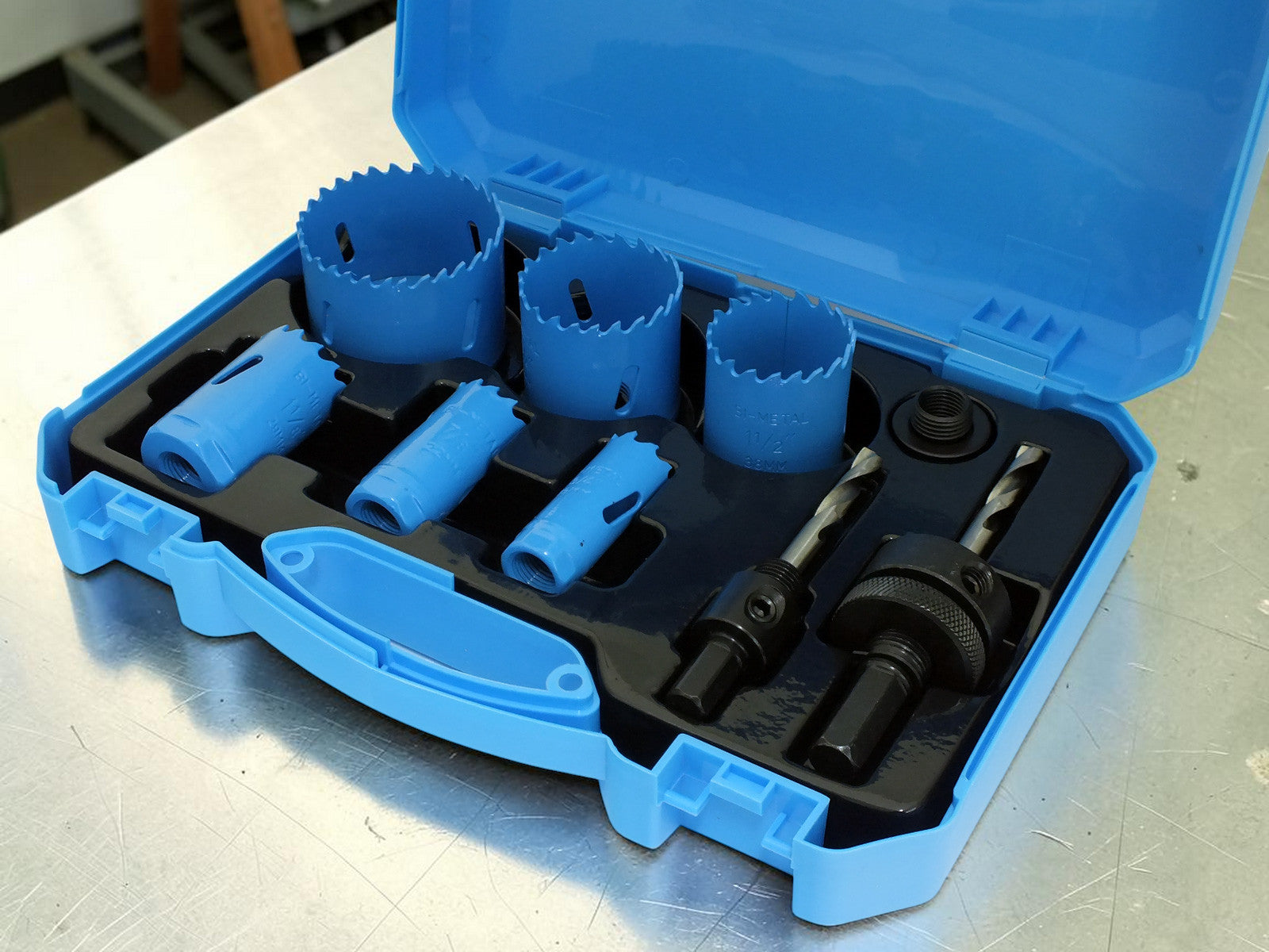 9pc Bi-Metal HSS Holesaw Kit Cuts Metal Steel Iron Brass Aluminium Wood