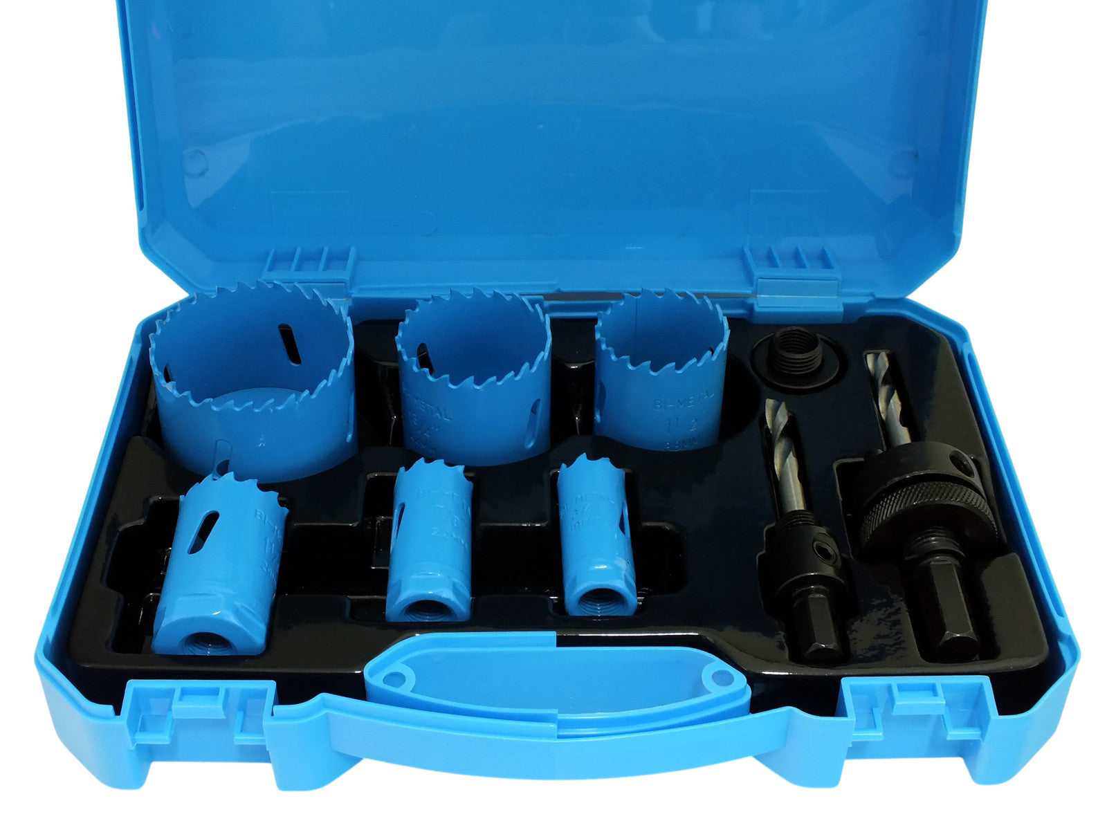 9pc Bi-Metal HSS Holesaw Kit Cuts Metal Steel Iron Brass Aluminium Wood