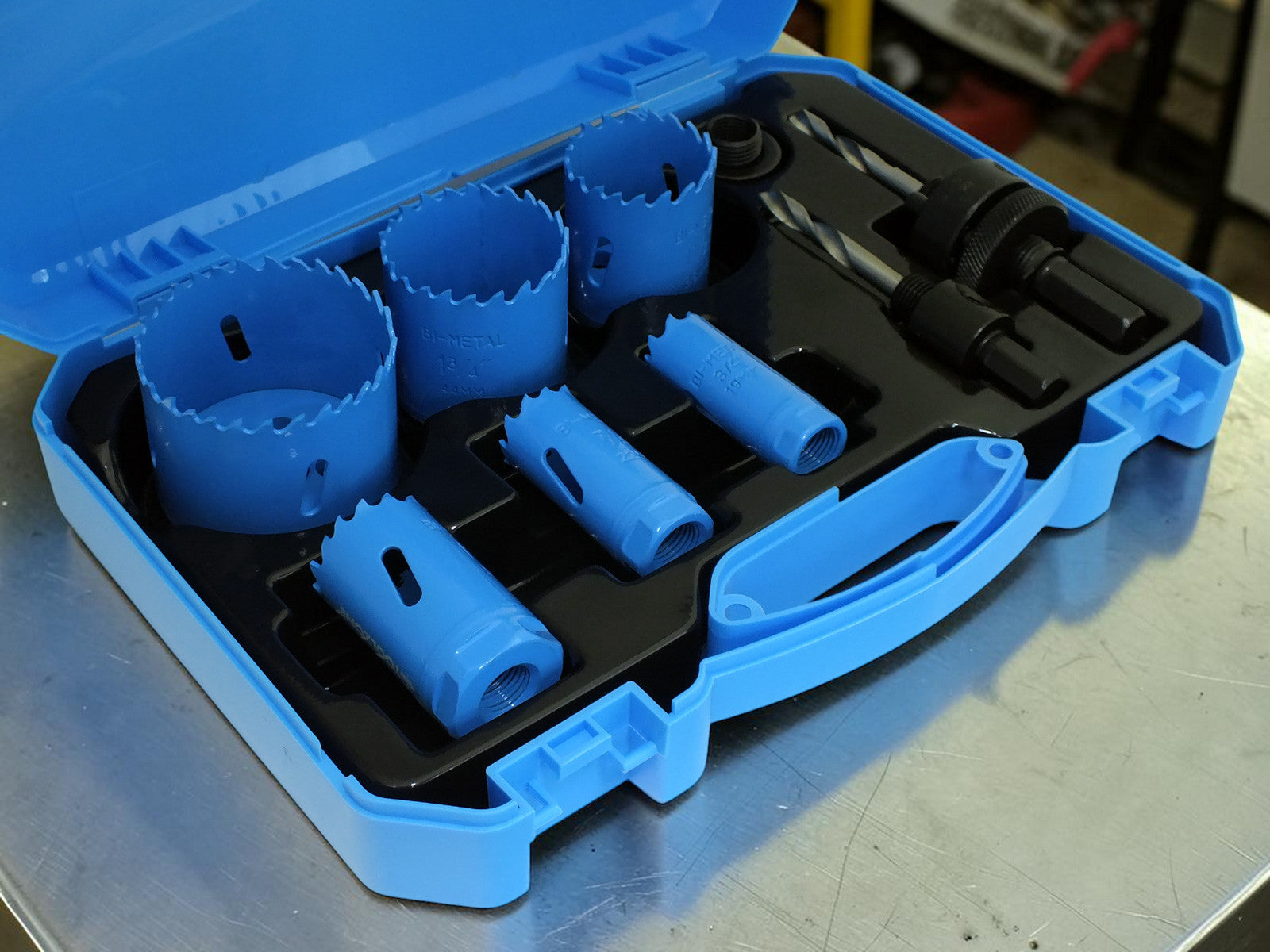 9pc Bi-Metal HSS Holesaw Kit Cuts Metal Steel Iron Brass Aluminium Wood