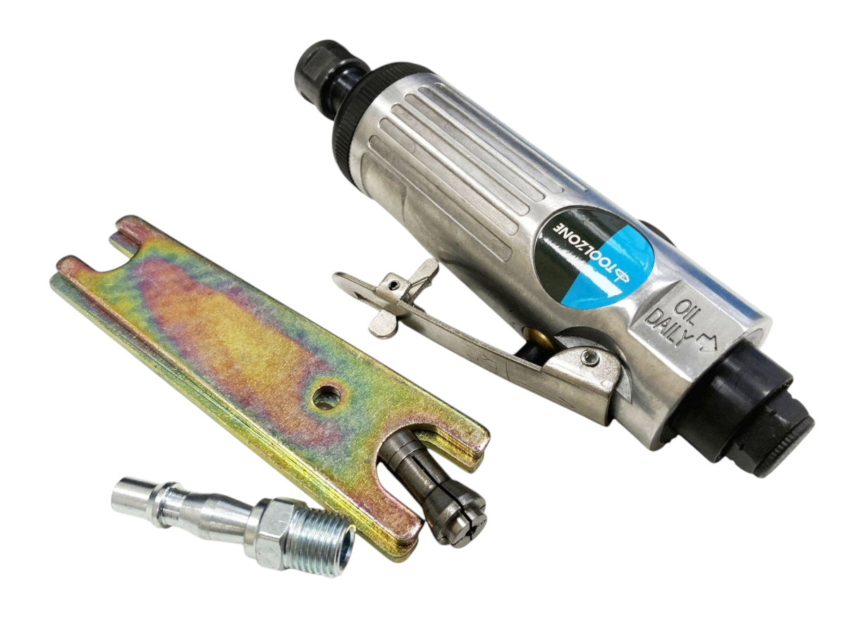 15pc 1/4" Straight Inline Air Die Grinder & Stones Set with Storage Case