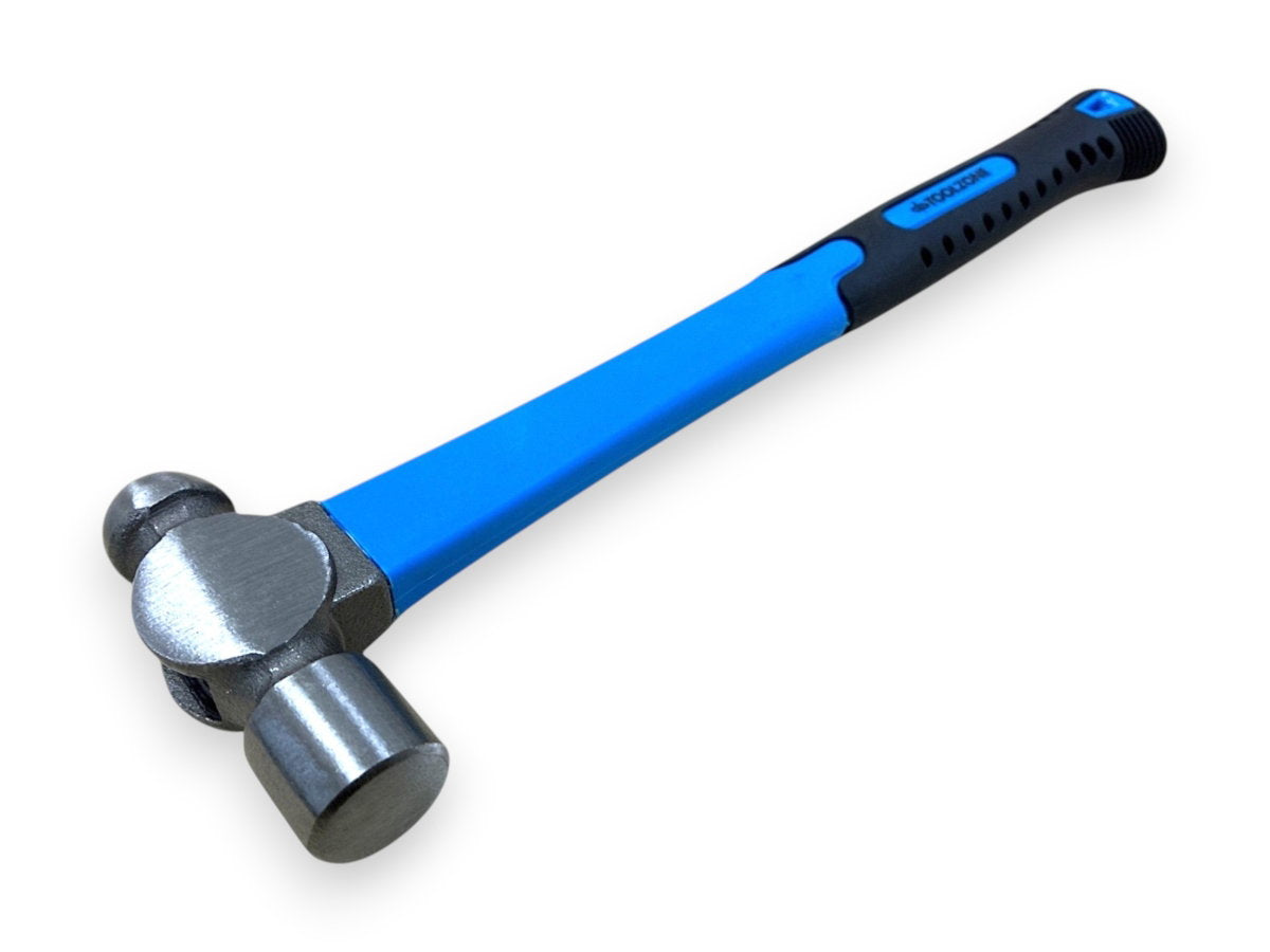 8oz Ball Pein Hammer Hi Viz Fibreglass Shaft Rubber Handle Hardened Steel Head