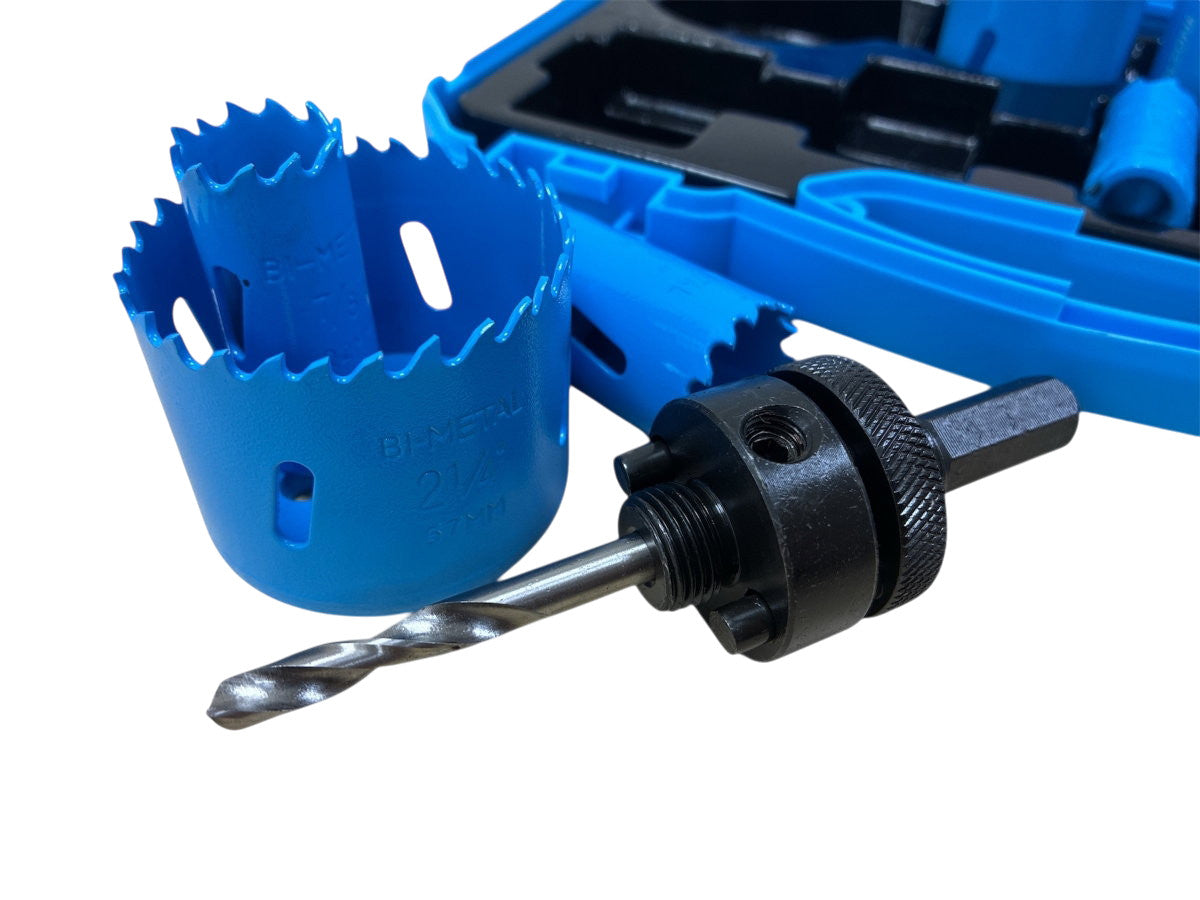 9pc Bi-Metal HSS Holesaw Kit Cuts Metal Steel Iron Brass Aluminium Wood