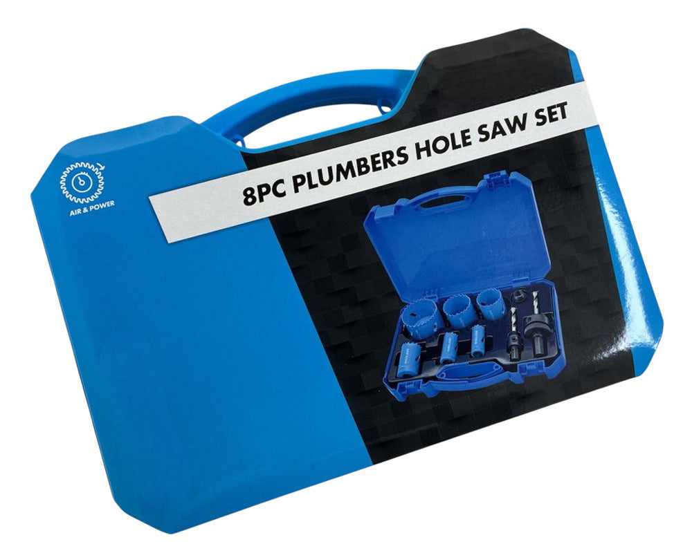 9pc Bi-Metal HSS Holesaw Kit Cuts Metal Steel Iron Brass Aluminium Wood