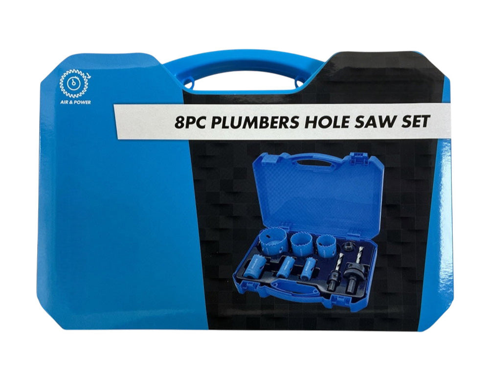 9pc Bi-Metal HSS Holesaw Kit Cuts Metal Steel Iron Brass Aluminium Wood