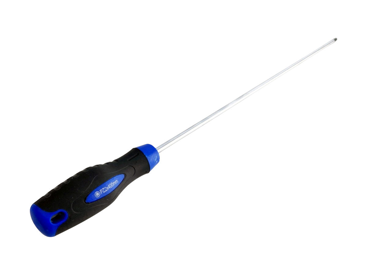 Engineers Magnetic PZ2 Pozi Screwdriver with 400mm Extra Long Shaft &  Soft Grip Rubber Handle