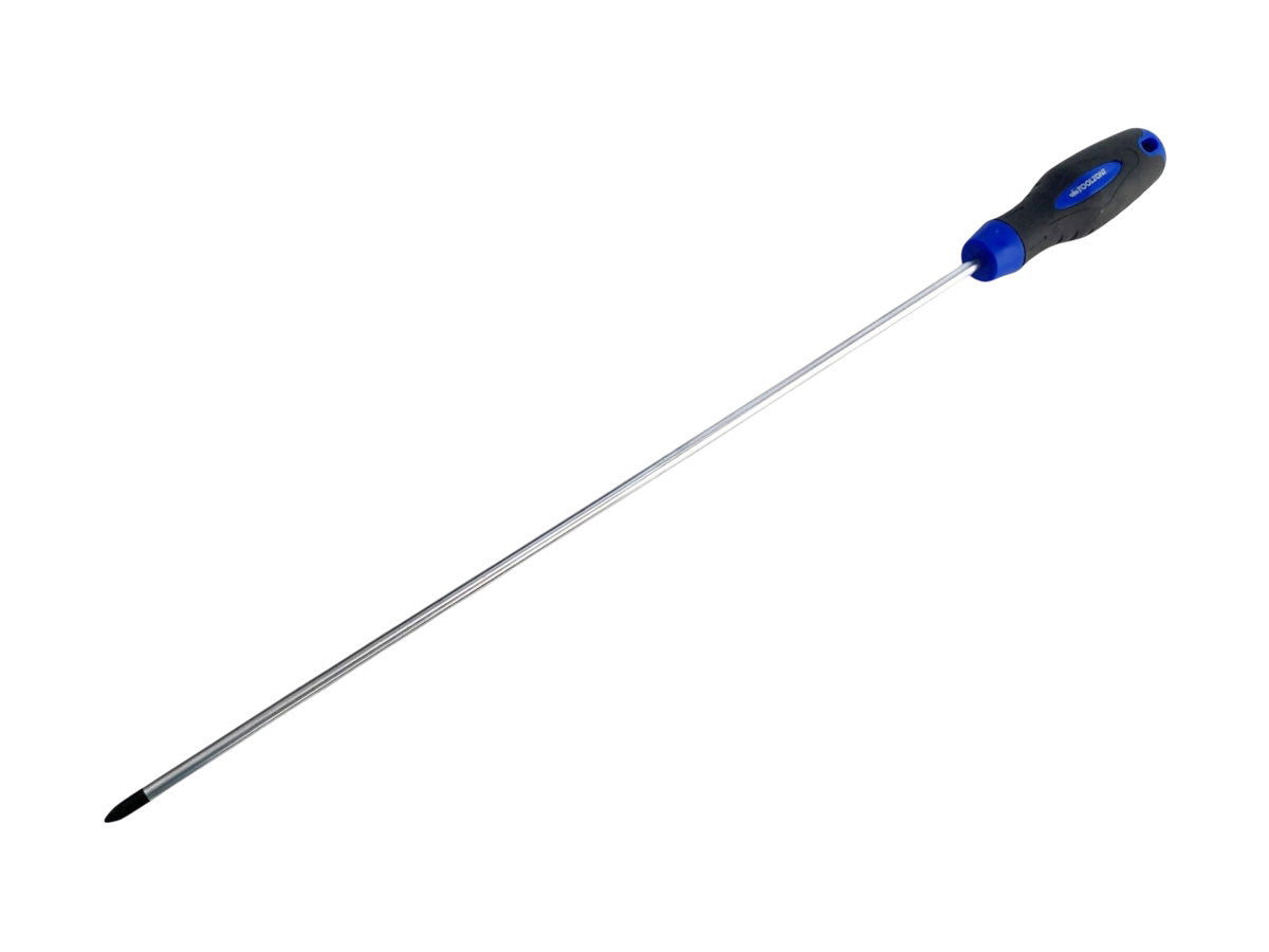 Engineers Magnetic PZ2 Pozi Screwdriver with 400mm Extra Long Shaft &  Soft Grip Rubber Handle