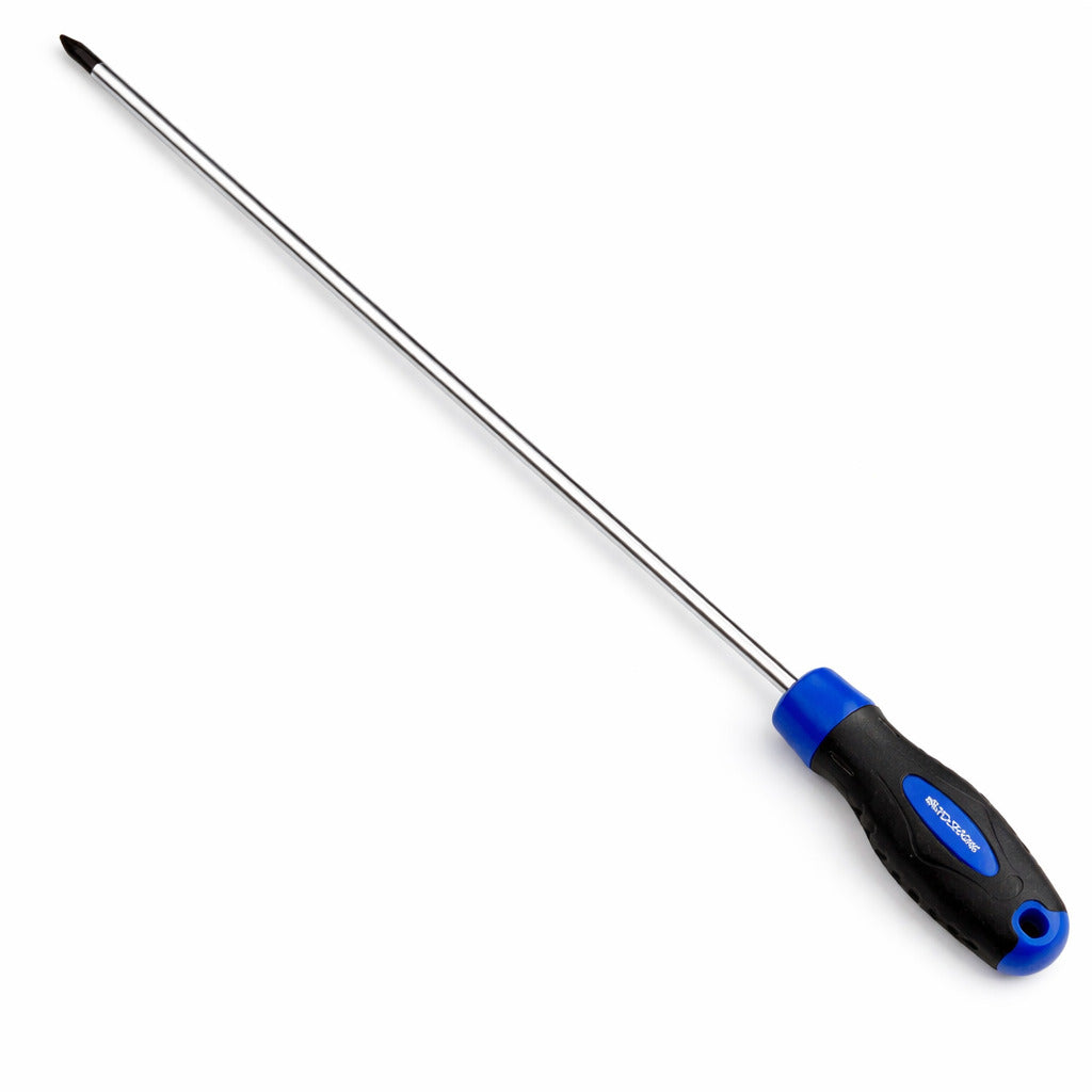 Engineers Magnetic PZ2 Pozi Screwdriver with 400mm Extra Long Shaft &  Soft Grip Rubber Handle
