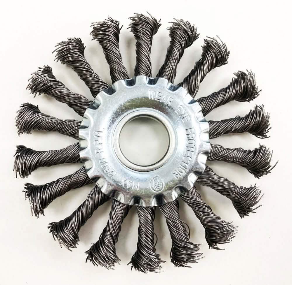 Flat Twist Knot Wire Wheel Brush Angle Grinder 22.2mm Rust Paint Removal 115mm