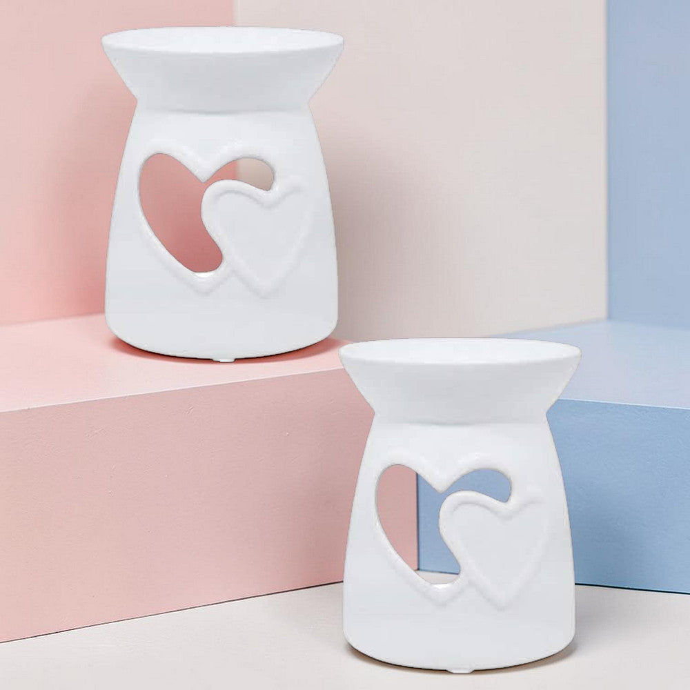 Wax Oil Warmer White Hearts - 2 Pack