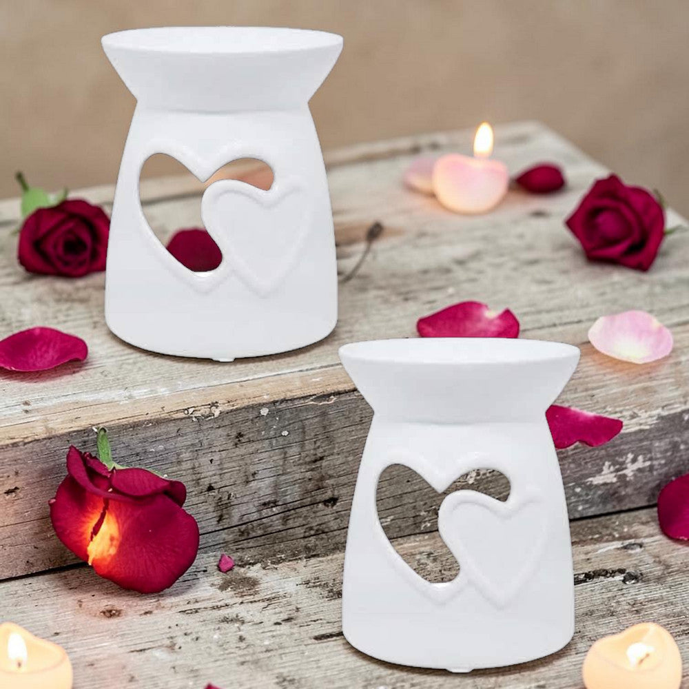 Wax Oil Warmer White Hearts - 2 Pack