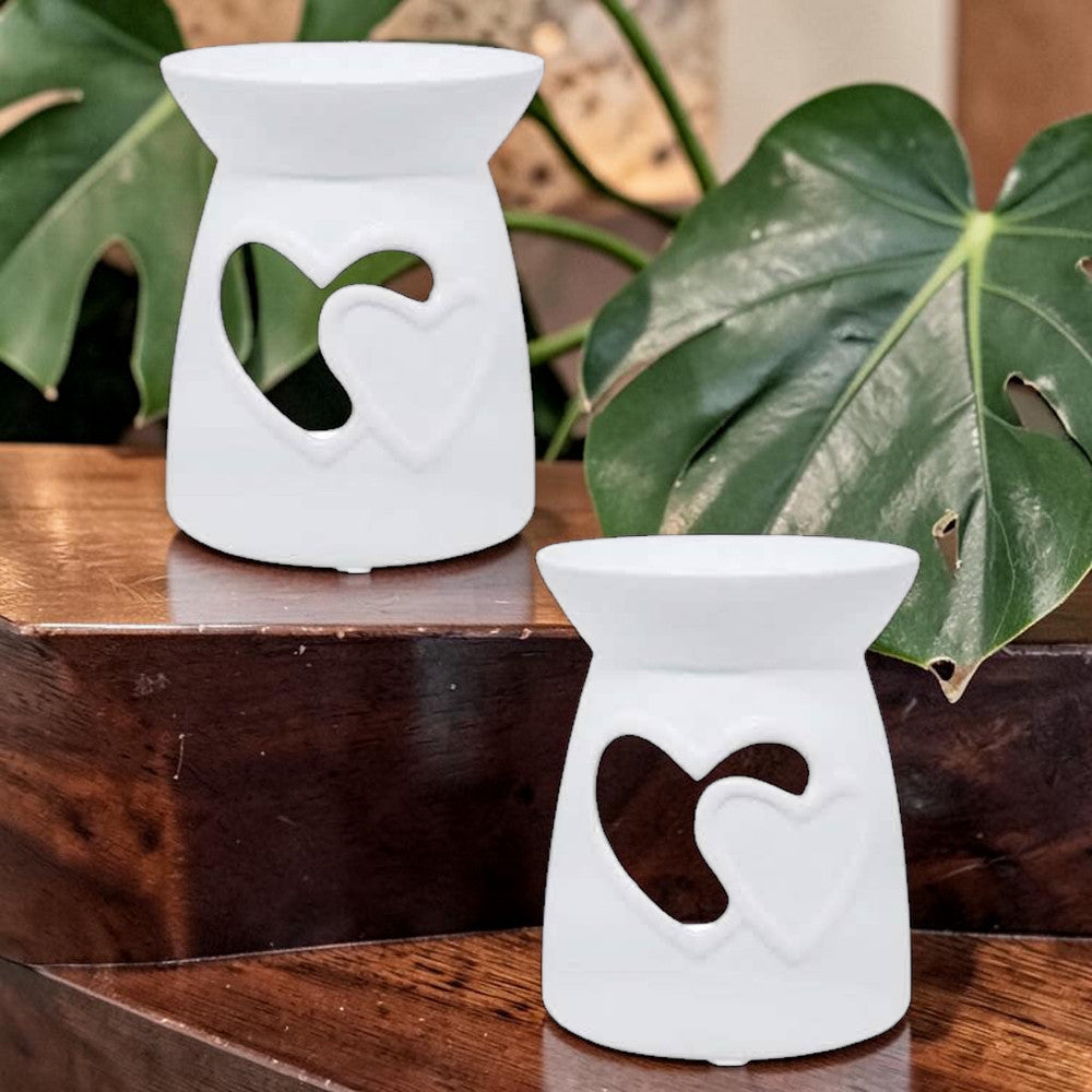 Wax Oil Warmer White Hearts - 2 Pack