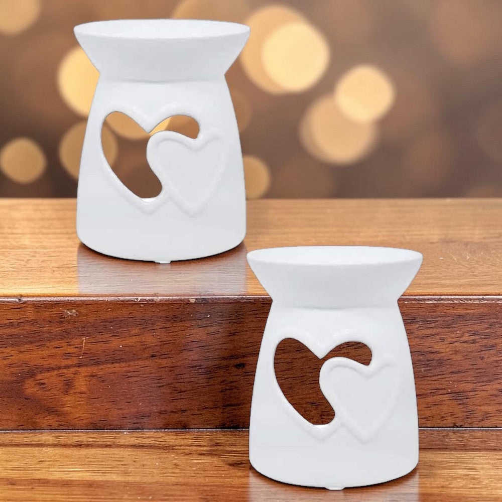 Wax Oil Warmer White Hearts - 2 Pack