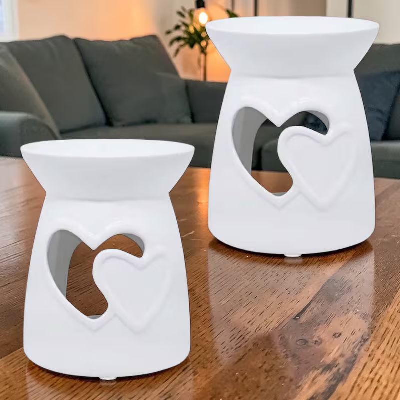 Wax Oil Warmer White Hearts - 2 Pack