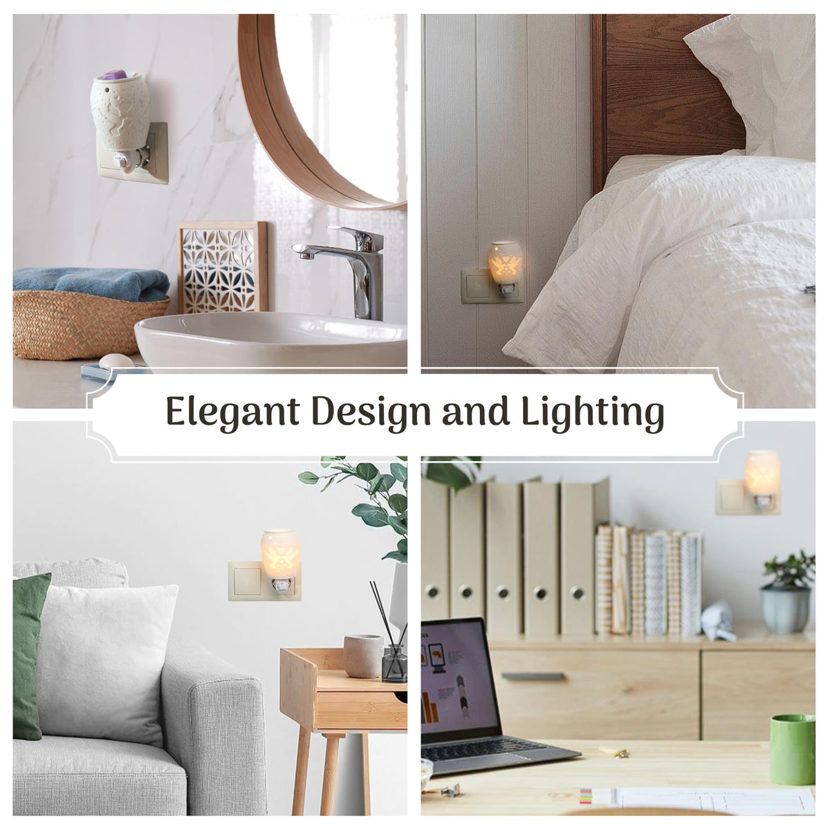 Aroma Lamp Oil Burner Wax Melt Plug-In Night Light Lovebirds Ceramic