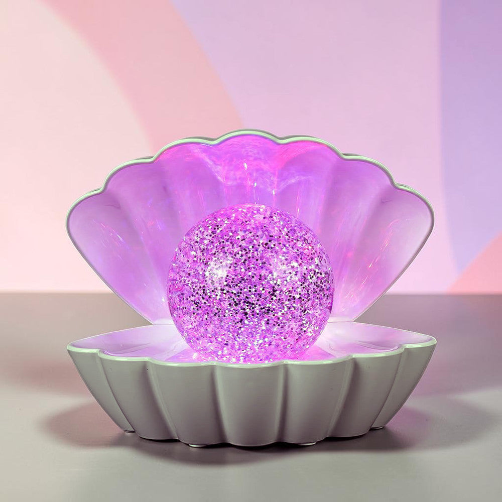 Colour Changing LED Glitter Ball Sea Shell Lamp Oyster Pearl Mood Light - Choice of Colour