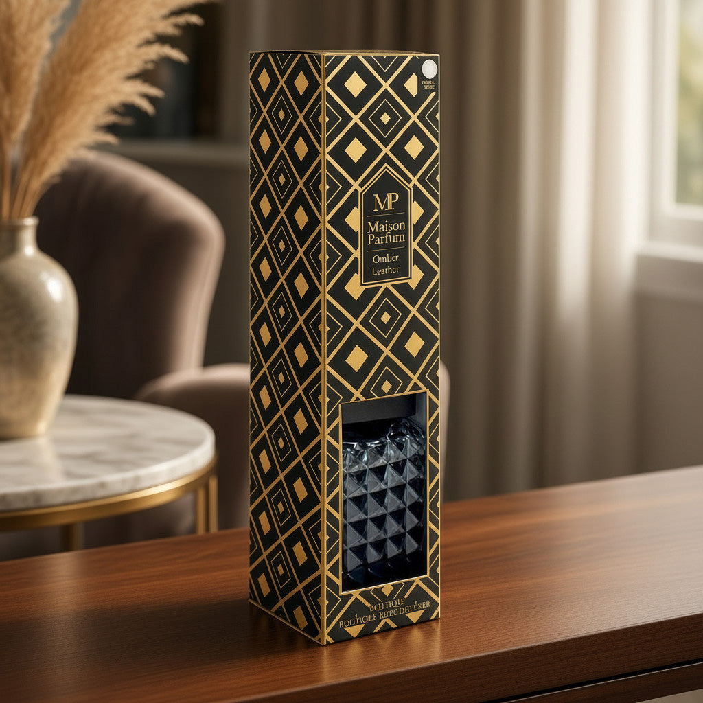 Maison Parfum Omber Leather Home Fragrance Reed Diffuser - Extra Large 1000ml Size