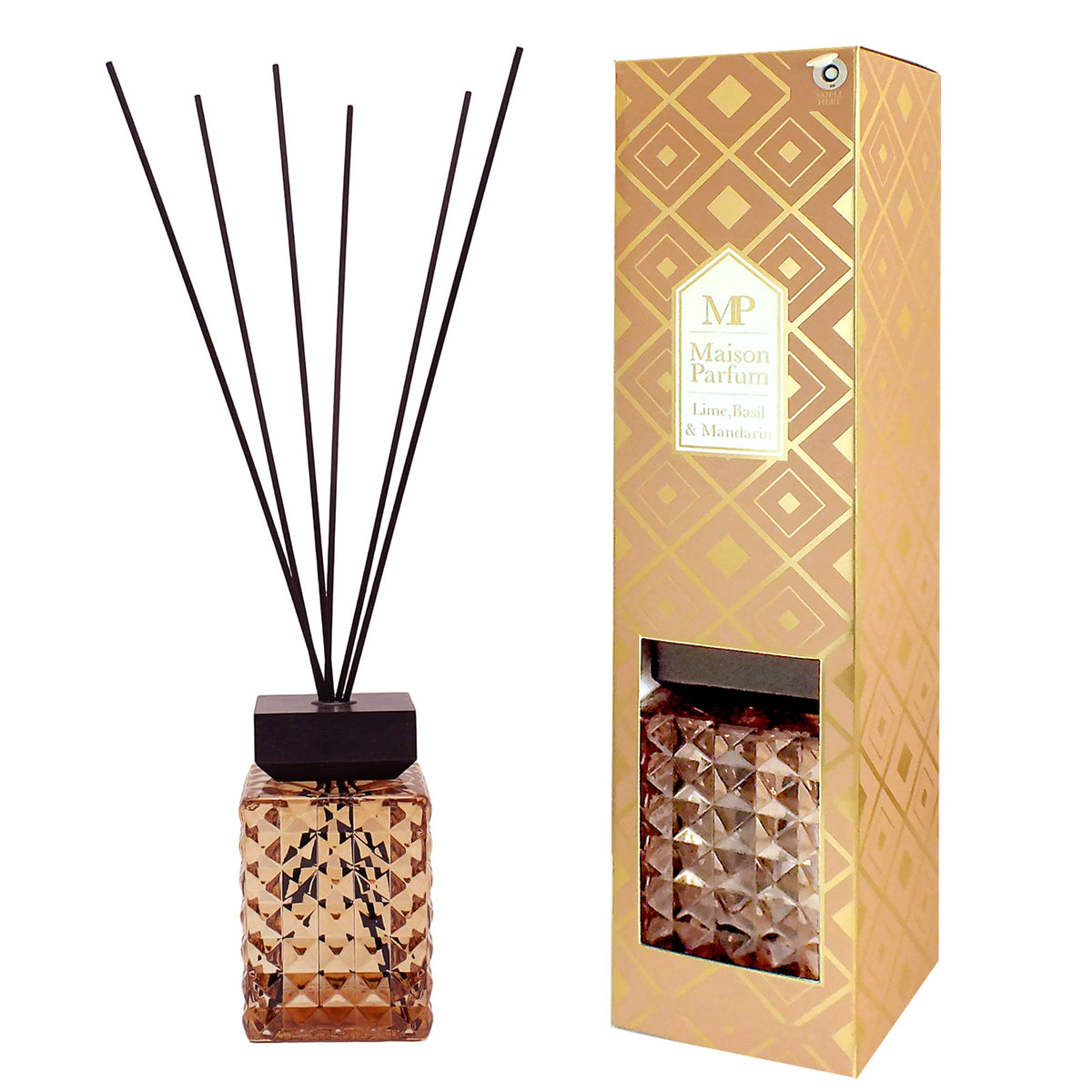 Maison Parfum Lime, Basil & Mandarin Home Fragrance Reed Diffuser - Extra Large 1000ml Size
