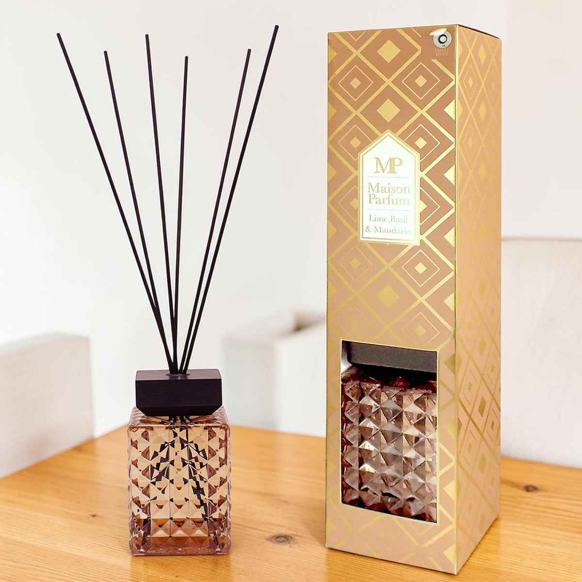 Maison Parfum Lime, Basil & Mandarin Home Fragrance Reed Diffuser - Extra Large 1000ml Size