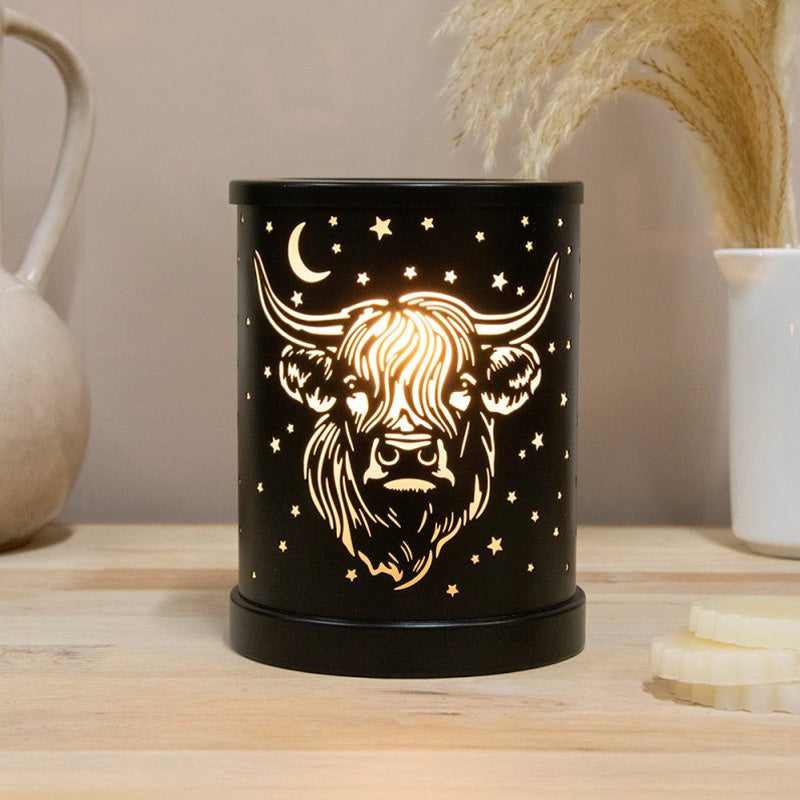 Highland Cow Scented Wax Tart Warmer & Oil Burner Fragrance Diffuser Aroma Lamp plus Scented Wax Melts