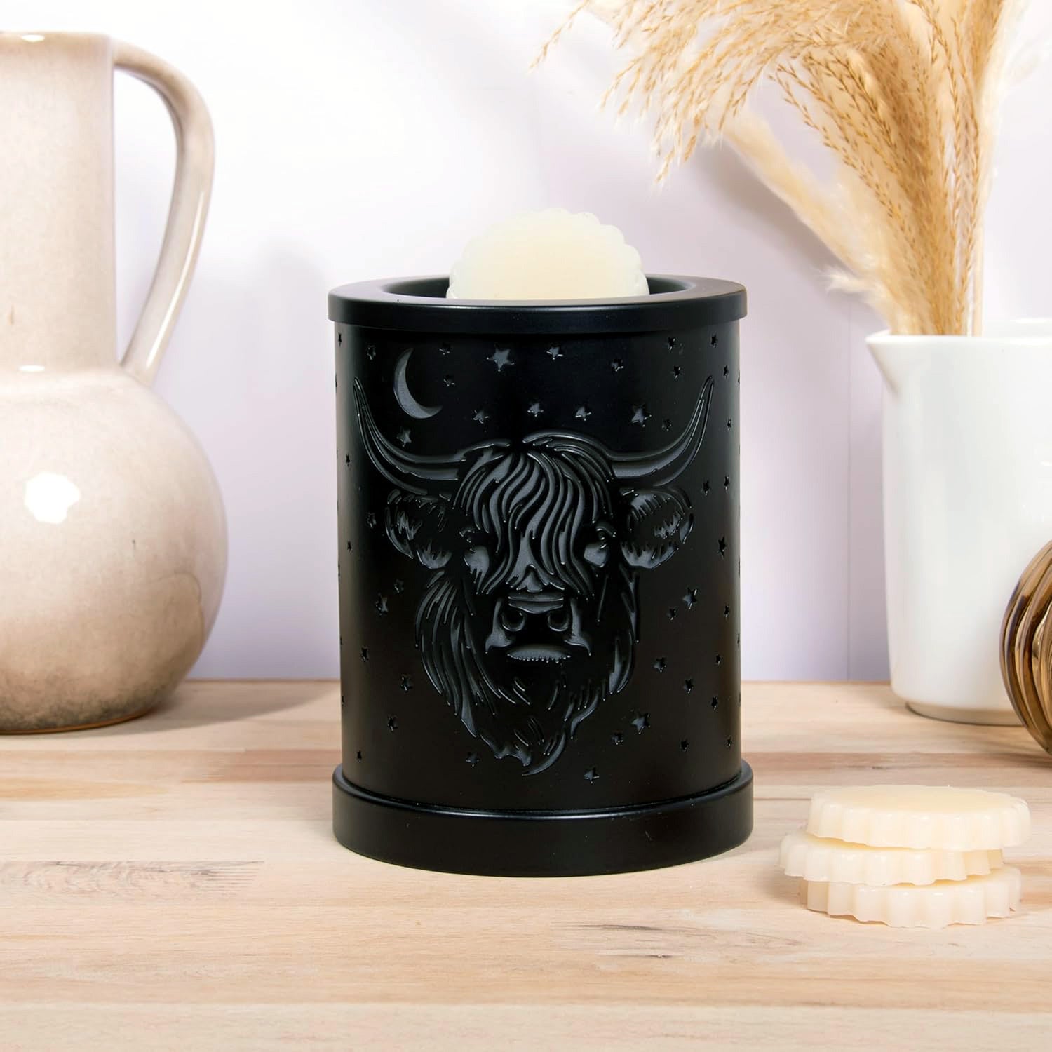 Highland Cow Scented Wax Tart Warmer & Oil Burner Fragrance Diffuser Aroma Lamp plus Scented Wax Melts