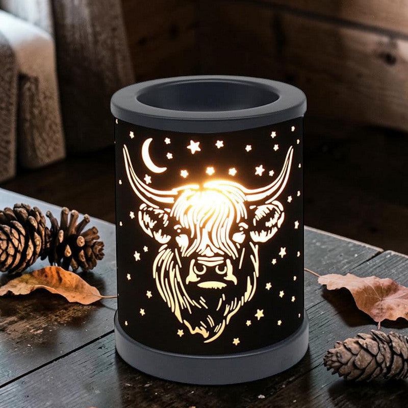 Highland Cow Scented Wax Tart Warmer & Oil Burner Fragrance Diffuser Aroma Lamp plus Scented Wax Melts