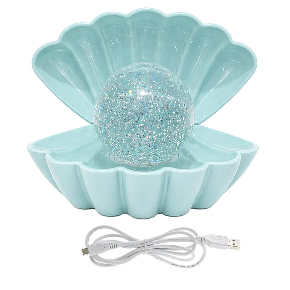 Colour Changing LED Glitter Ball Sea Shell Lamp Oyster Pearl Mood Light - Choice of Colour