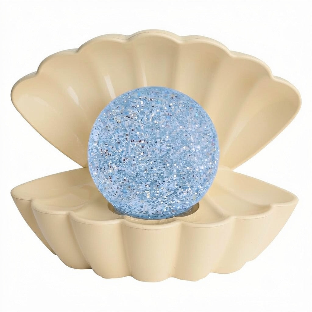 Colour Changing LED Glitter Ball Sea Shell Lamp Oyster Pearl Mood Light - Choice of Colour