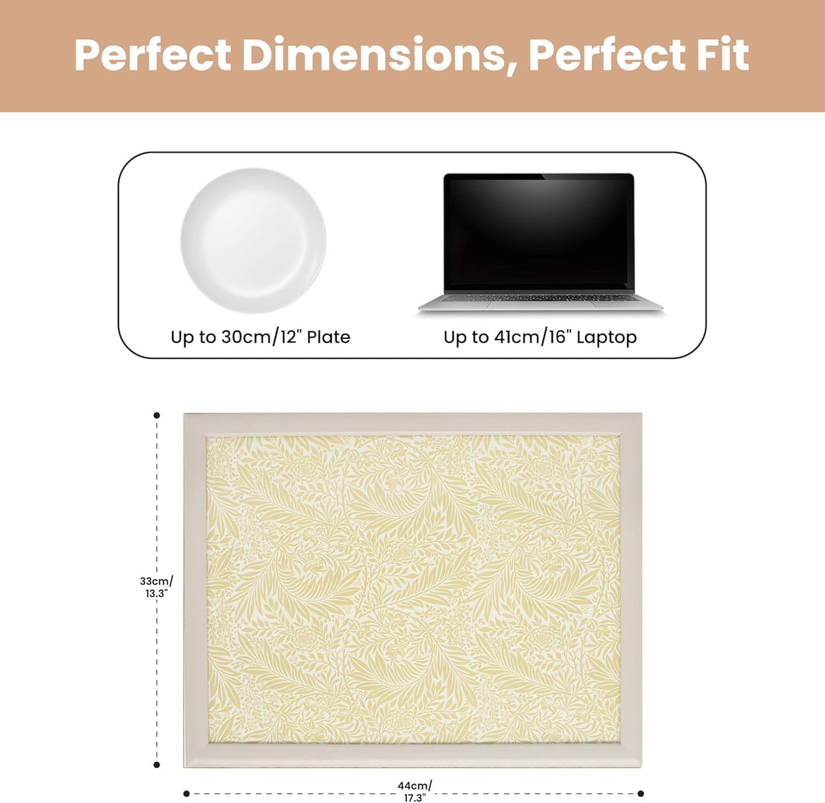 Laptop Lap Tray with Cushioned Padded Bean Bag Base | Larkspur Floral Design | Ideal for TV Dinners or Bed