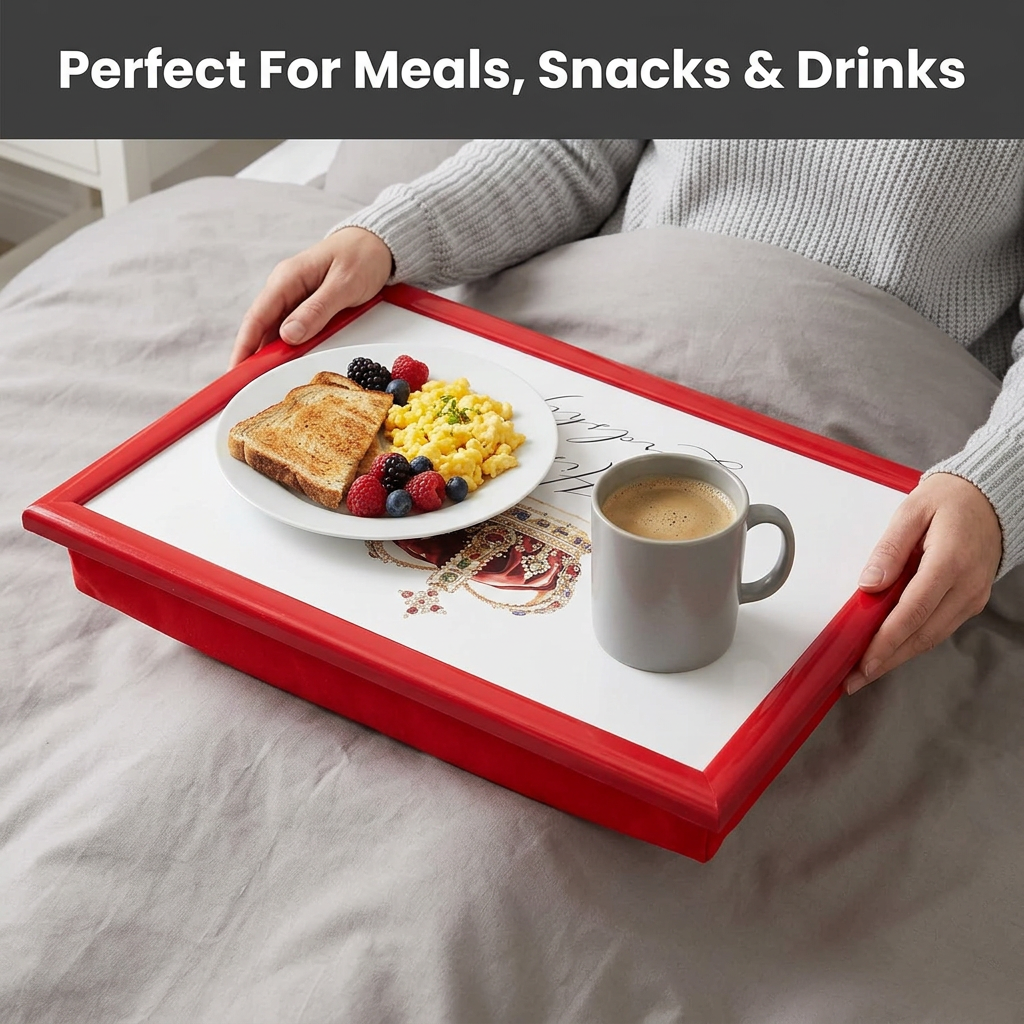 Laptop Lap Tray with Cushioned Padded Bean Bag Base |  His Lordship  | Ideal for TV Dinners or Bed
