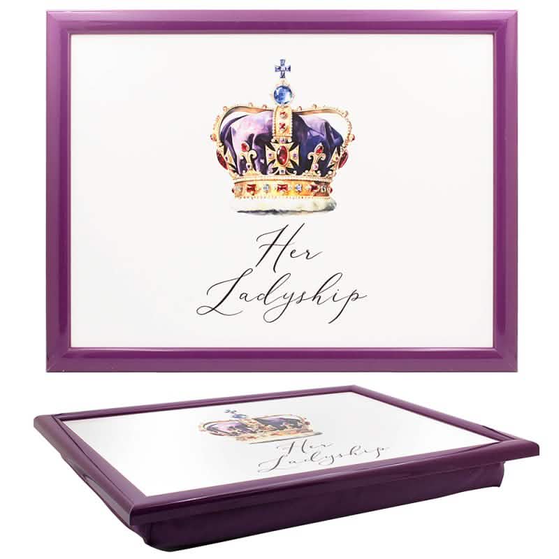 Laptop Lap Tray with Cushioned Padded Bean Bag Base |  Her Ladyship  | Ideal for TV Dinners or Bed
