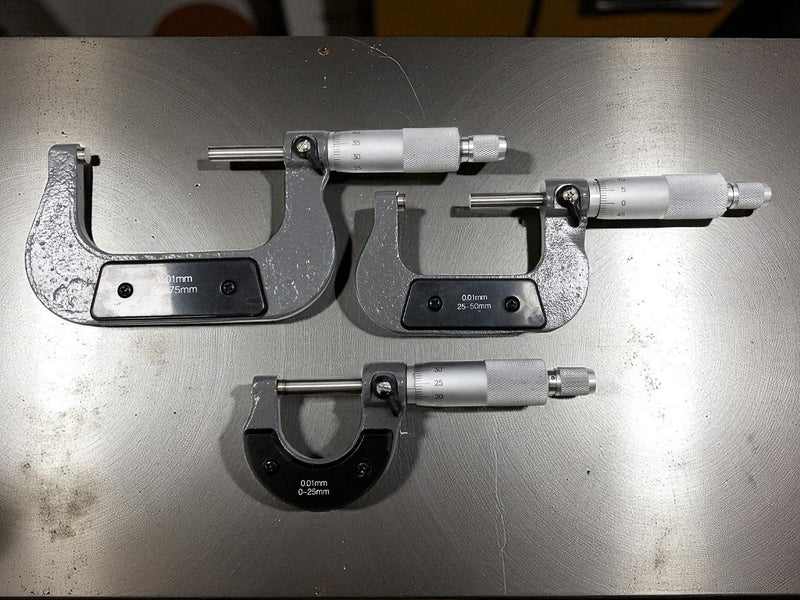 3pc 0-75mm Metric External Outside Micrometers Measuring Calipers with Case