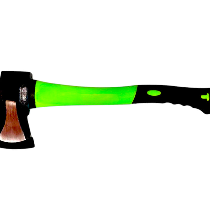 1kg Anti Jam Head Hand Axe Fibreglass Shaft Rubber Grip *Lifetime Warranty* - tooltime.co.uk