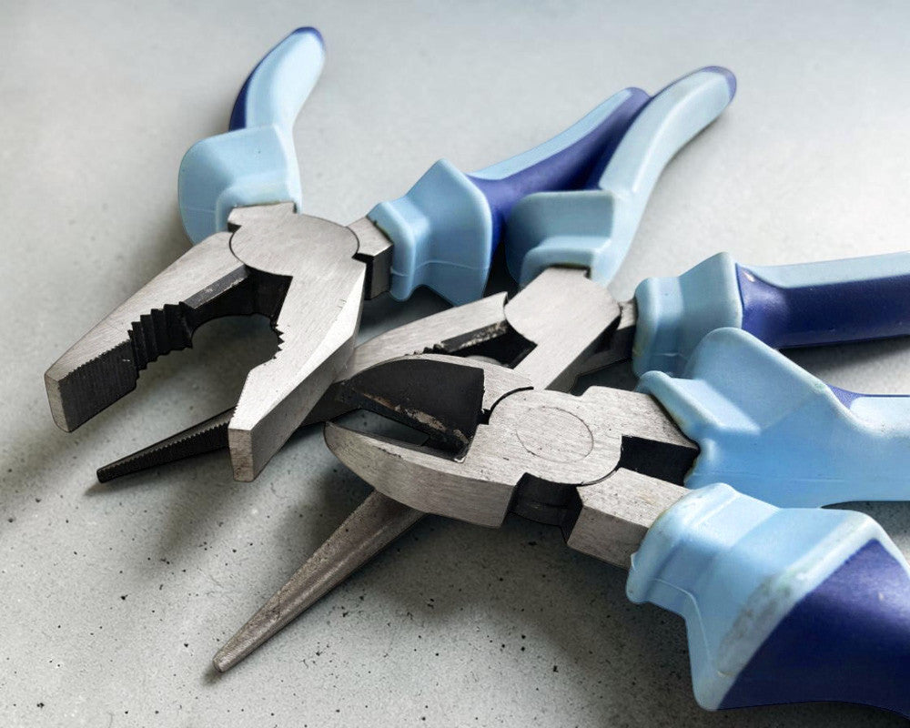 3pc 8" Soft Grip Plier Set | Heavy Duty 200mm Combination Long Nose and Side Cutting Pliers (Copy)