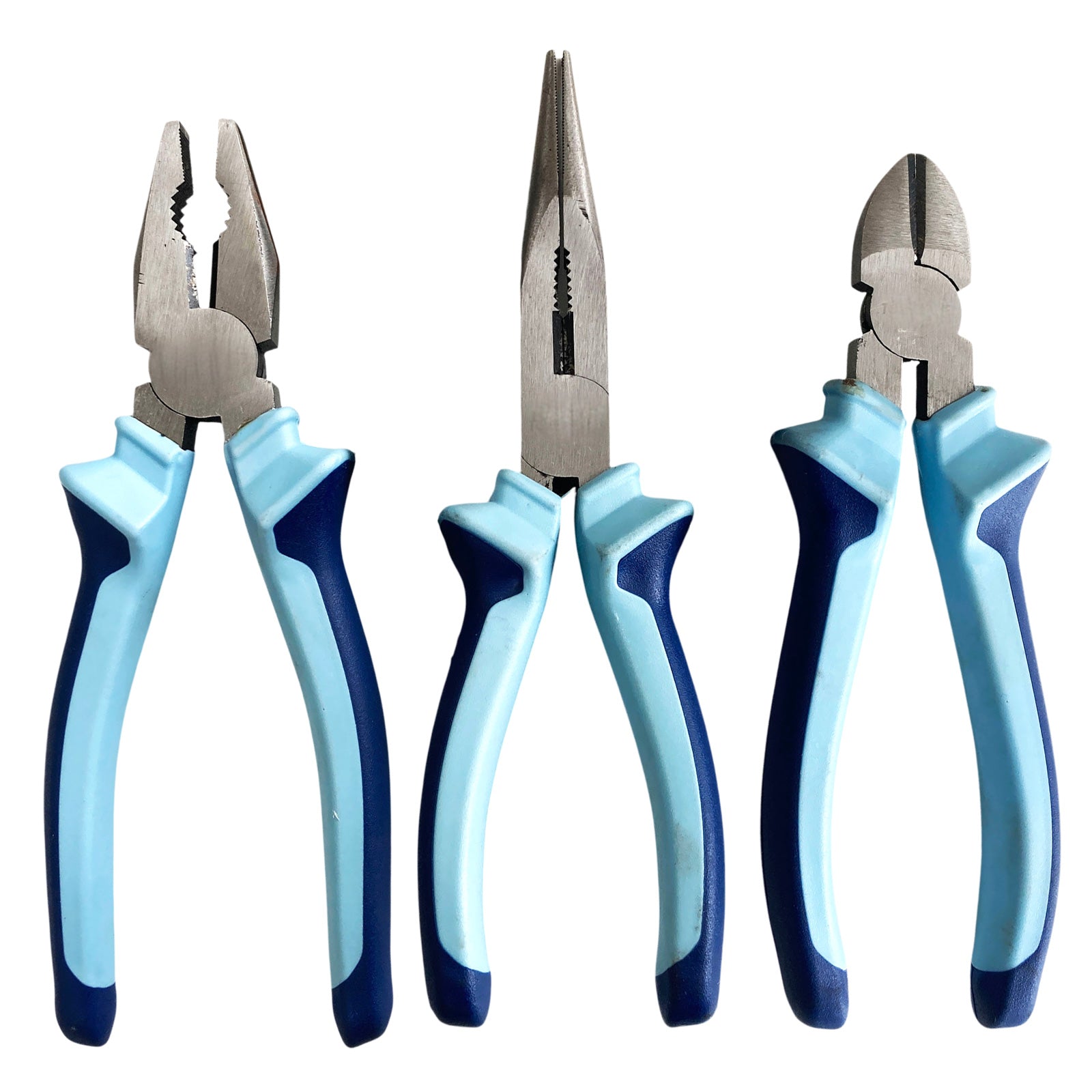 3pc 8" Soft Grip Plier Set | Heavy Duty 200mm Combination Long Nose and Side Cutting Pliers (Copy)