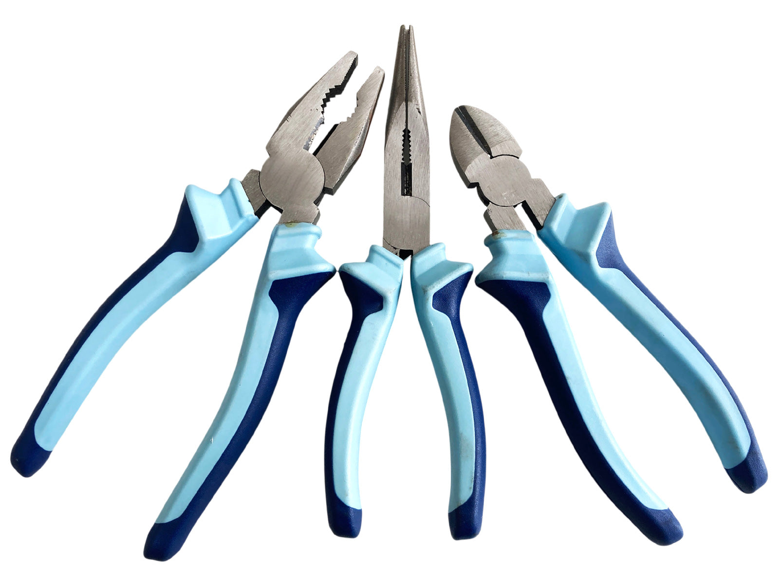 3pc 8" Soft Grip Plier Set | Heavy Duty 200mm Combination Long Nose and Side Cutting Pliers (Copy)