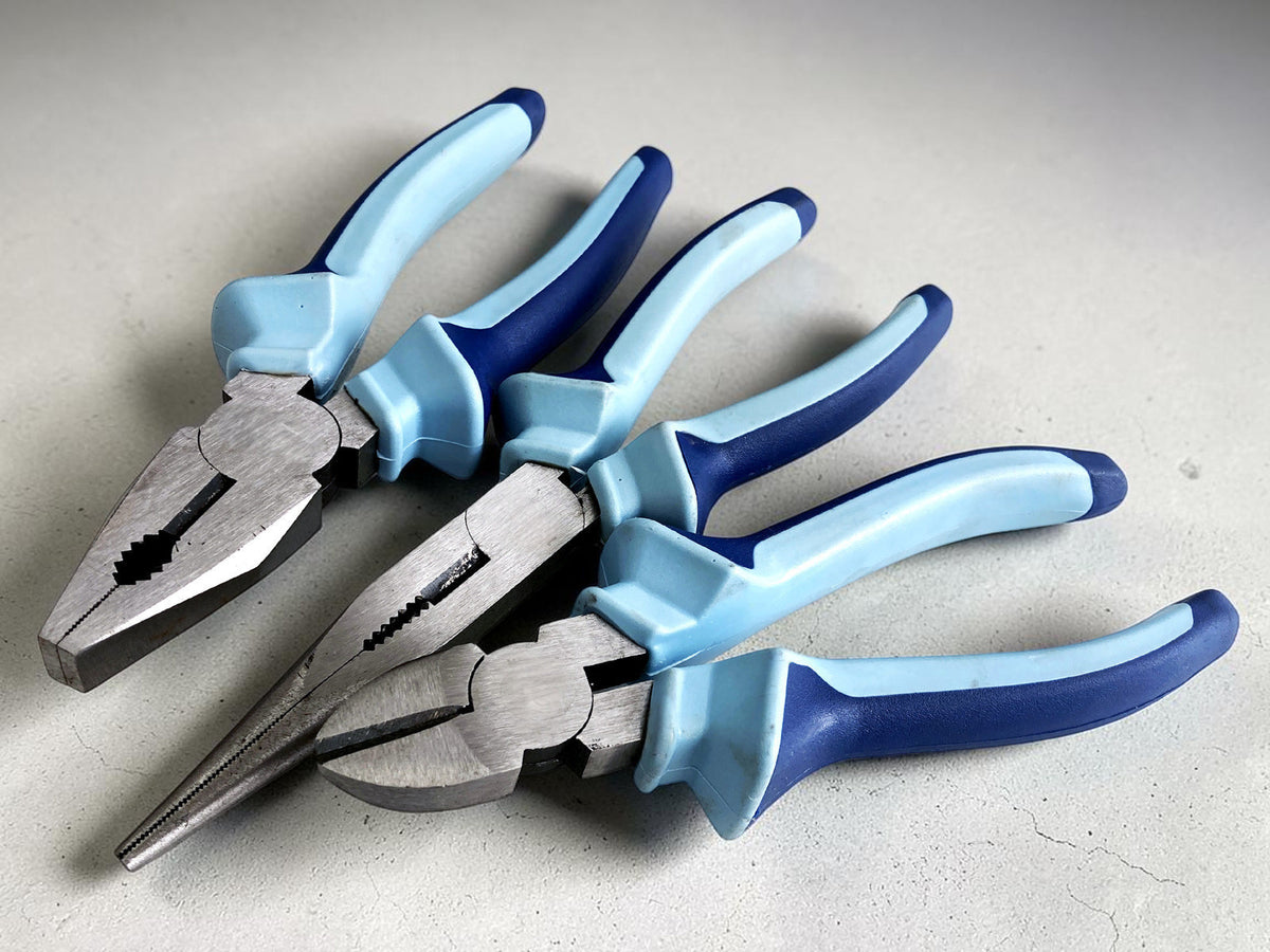 3pc 8" Soft Grip Plier Set | Heavy Duty 200mm Combination Long Nose and Side Cutting Pliers (Copy)