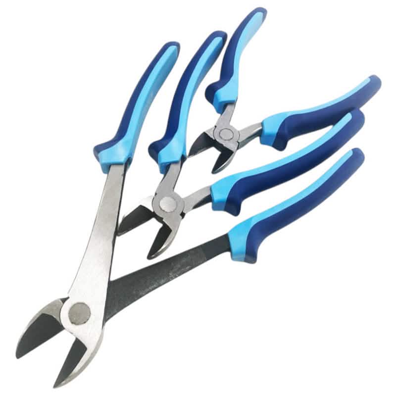 3pc Soft Grip Side Cut Pliers Set | Heavy Duty Side Cutting Pliers with Storage Roll