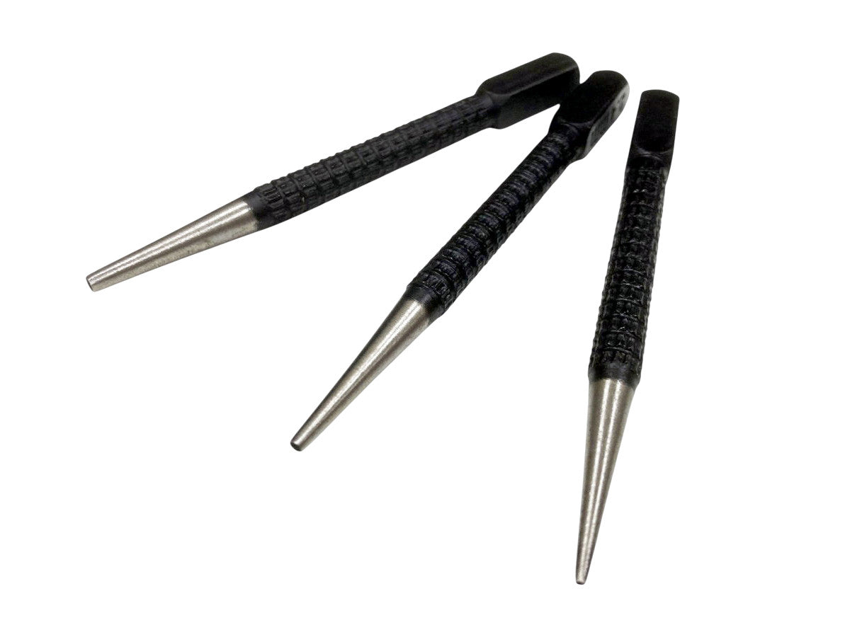 6pc Nail & Centre Punch Set Alloy Steel with Knurled Body | Centre Point Marking Scribes and Punches