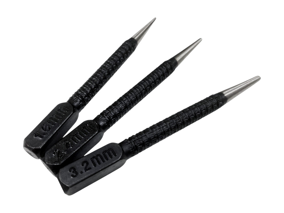 6pc Nail & Centre Punch Set Alloy Steel with Knurled Body | Centre Point Marking Scribes and Punches