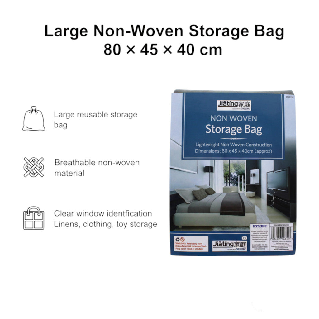 Storage Bag Non Woven Lightweight with Handle and Zip
