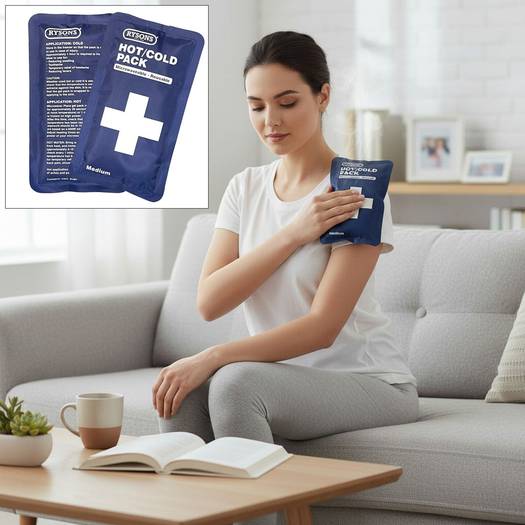 Hot or Cold Gel Compress Reusable Ice Packs for Sports Injuries and Pain Relief