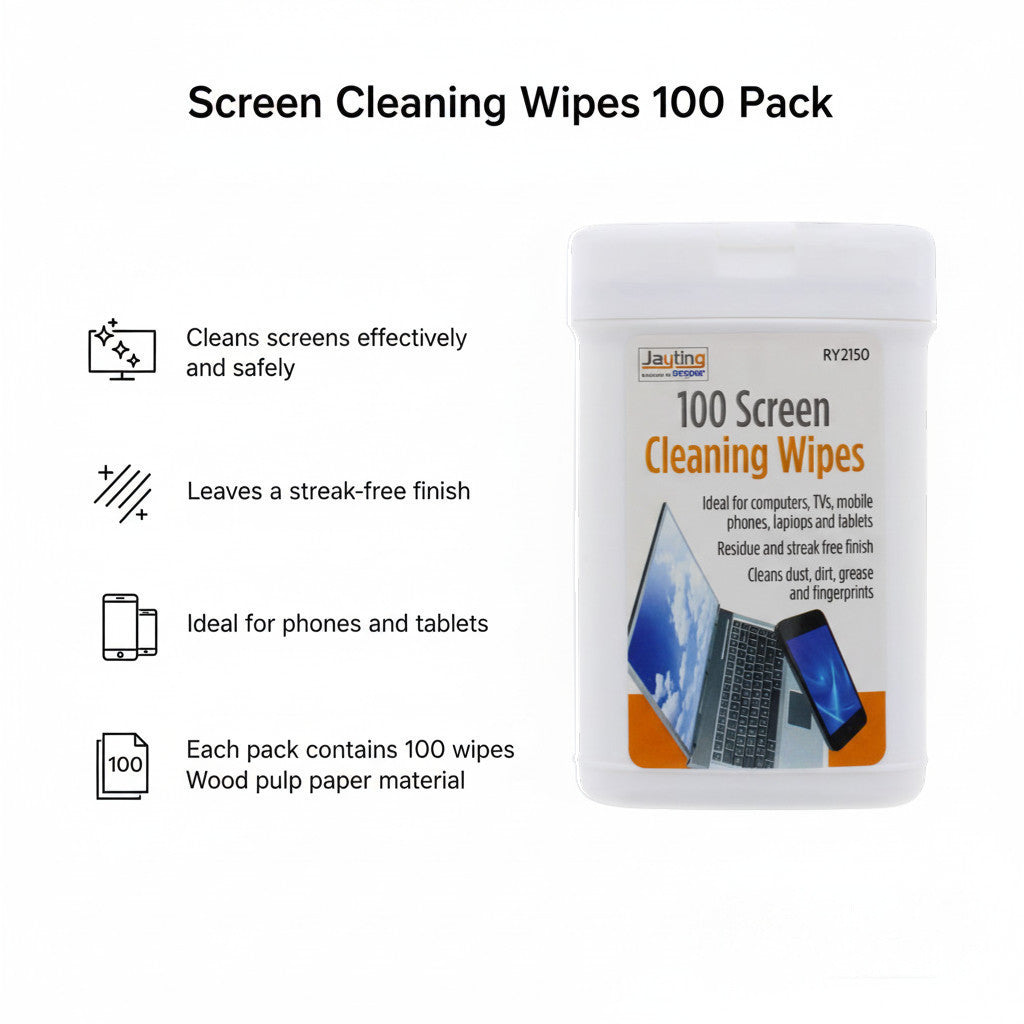 Screen Wipes 200 Pack - TV Laptop PC Phone Monitor Cleaning Wipes